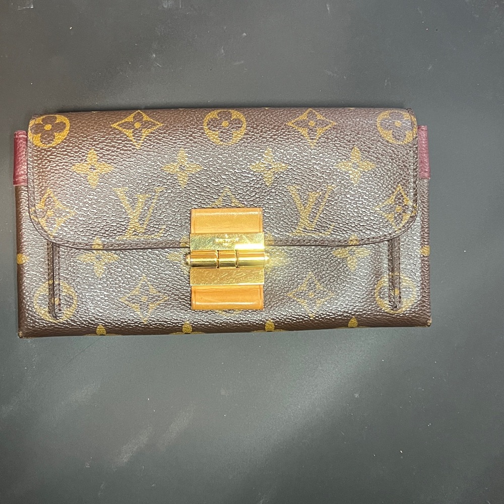 Louis Vuitton Monogram Clutch with Gold Accent